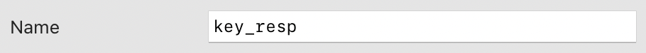 Name field of a Keyboard component.